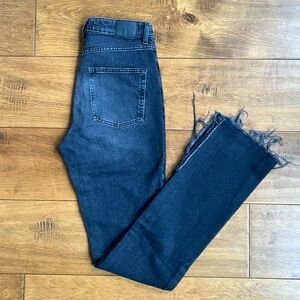 Zara High Waisted Split Hem Flare Jeans